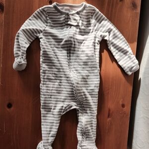Cloud Island 3-6 Month Gray Striped Footed One Piece